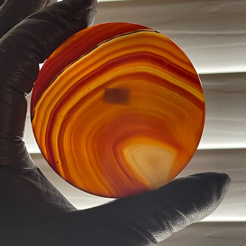 Agate Art Piece - Carnelian Hand carved coaster/display piece